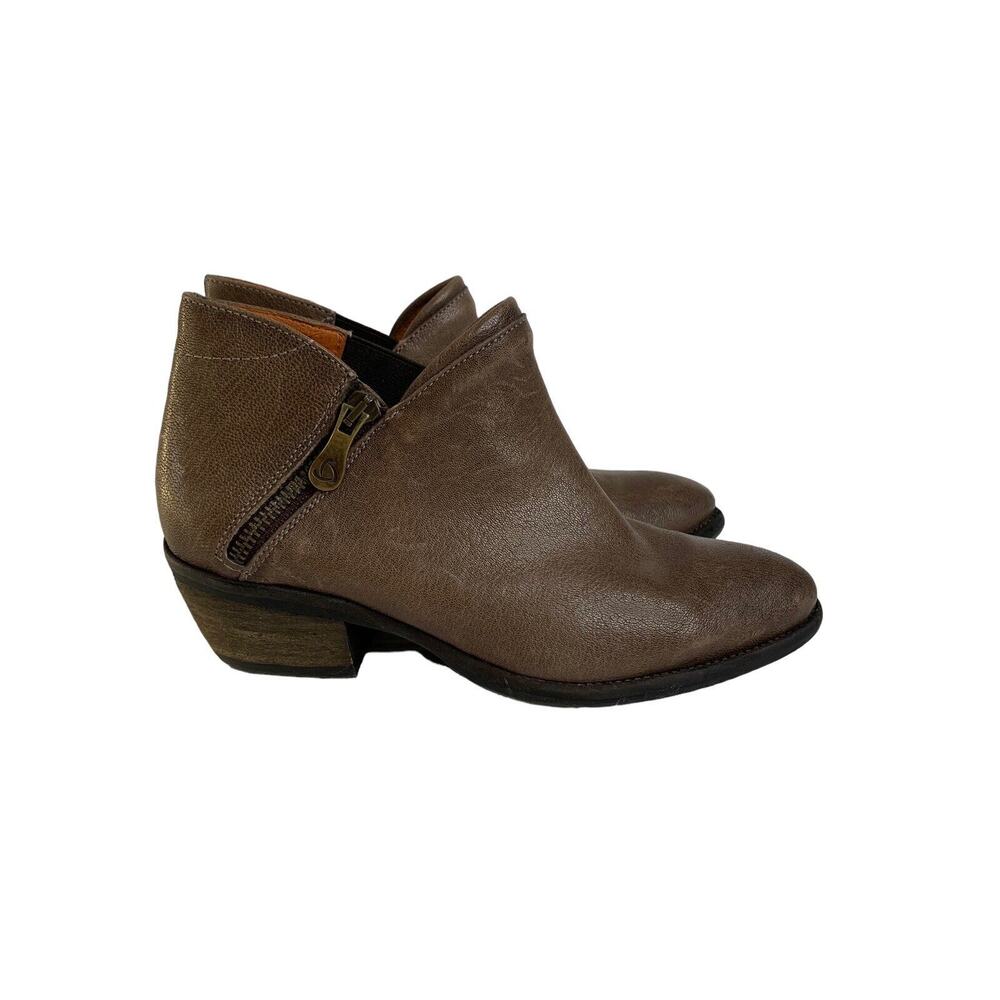 KANNA Booties Ankle Boots Brown Leather Zip Womens SIze 6.5 / 37 Made in Spain